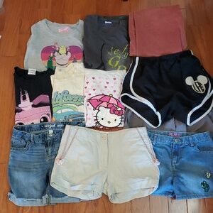 Lot of girls Summer Tee Shirt and Shorts 10-12 cloths